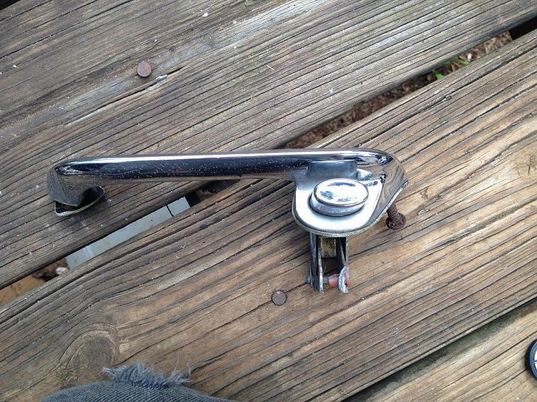 1964 ford fairlane door handle driver side outside chrome oem used 2 door car 