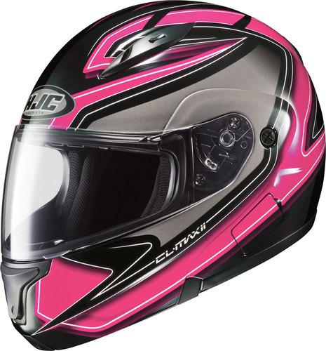 Hjc cl-max2 zader pink/black/silver full-face motorcycle helmet size large