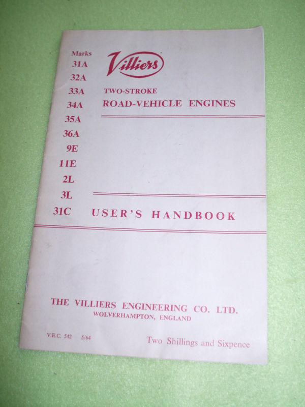 Villiers 2-stroke engines 31a 32a 33a 34a 35a 36a 9e 11e 2l 3l 31c user handbook