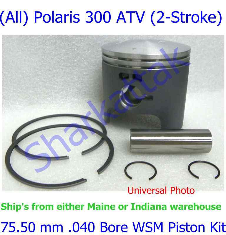 (all) polaris 300 atv (2-stroke's) 75.50 mm .040 bore wsm piston kit