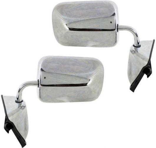 New mirrors manual chrome 6x9 left & right pair set body repair kit dodge pickup