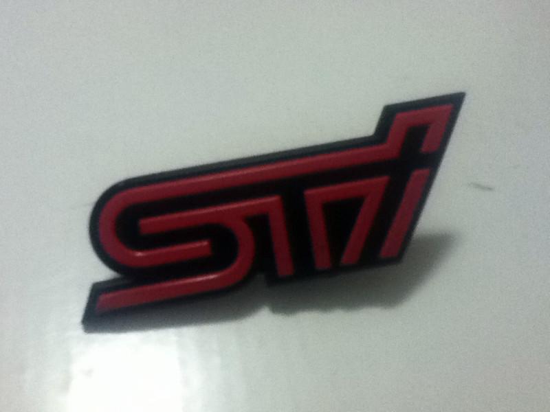 06-07 subaru wrx sti front grill emblem (sti) #9