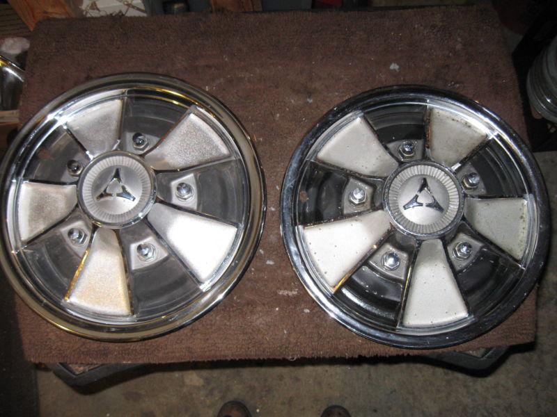 Mopar mag style hubcaps dart charger 340 gt,rt hemi ,1966-68 set of 2 15's