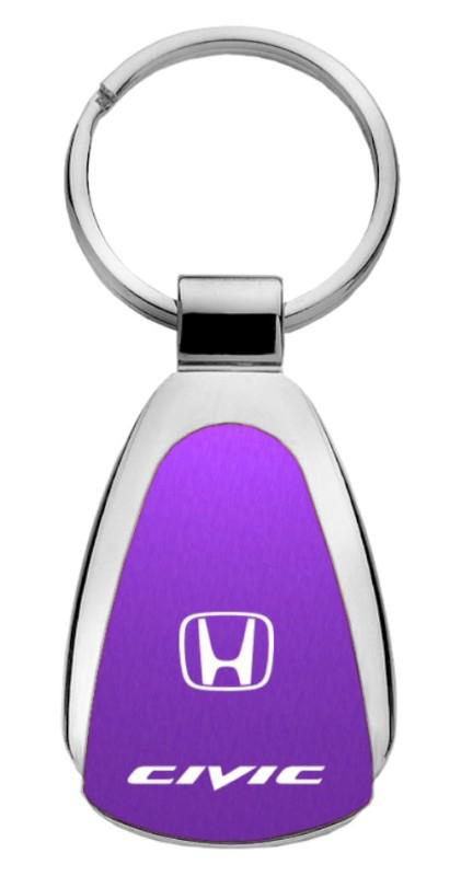Honda civic purple teardrop keychain / key fob engraved in usa genuine