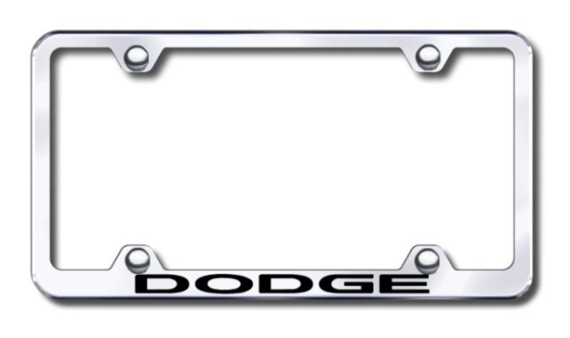 Chrysler dodge wide body  engraved chrome license plate frame -metal made in us