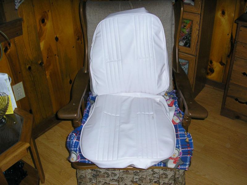 White vinyl seat cover for speedway's uncovered low back seats 