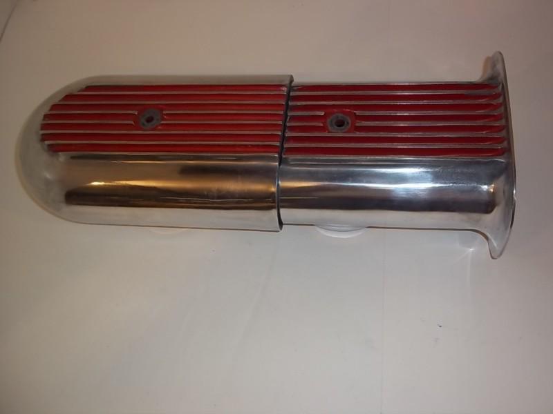 Rare moon dual quad aluminum scoop finned 2x4 blower vintage polished air 