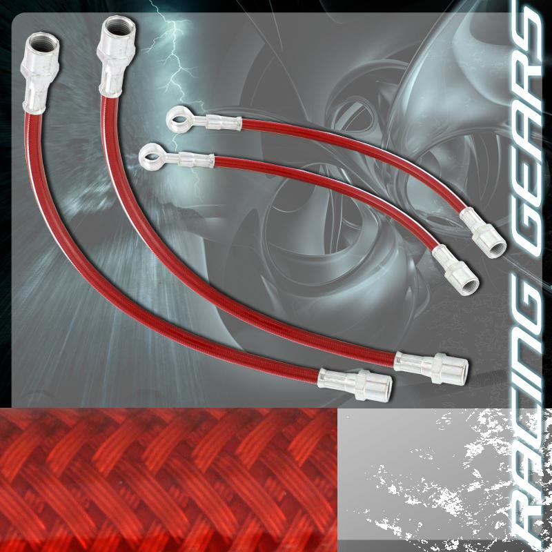Audi 02-05 a4 02 04-05 s4 red front + rear stainless steel hose brake lines