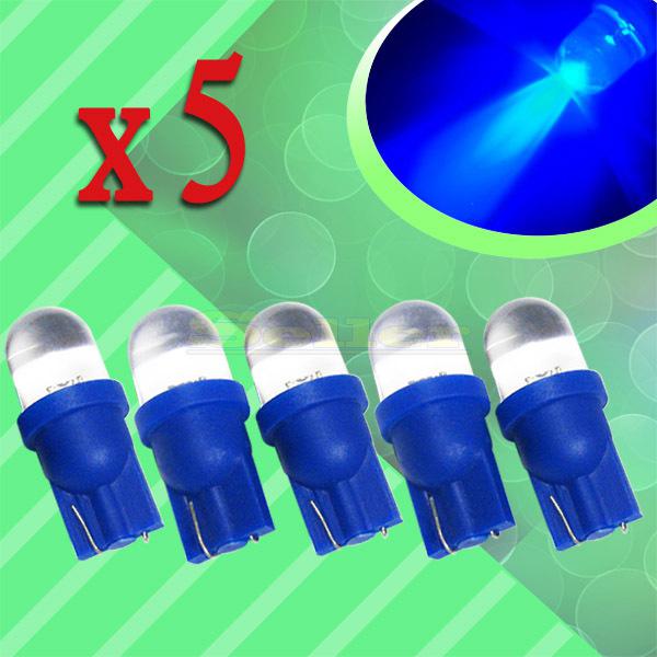 5pcs t10 194 w5w 1 led blue dome instrument interior car light bulb lamp