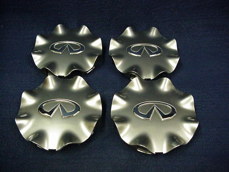 Infiniti ex35 11-12 ex37 2013 platinum / silver metallic center caps - set of 4 