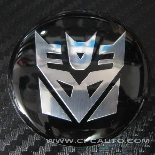 Car wheel aluminum emblem sticker badge transformers deception 4 pcs black