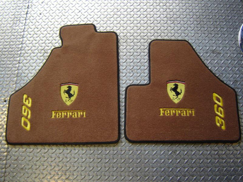 Ferrari  360 coupe or spider floor mat set shield, lettering and 360 yellow