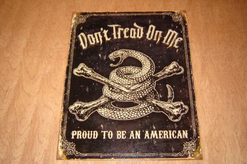 Vintage style don't tread on me dtom proud american barn garage sign