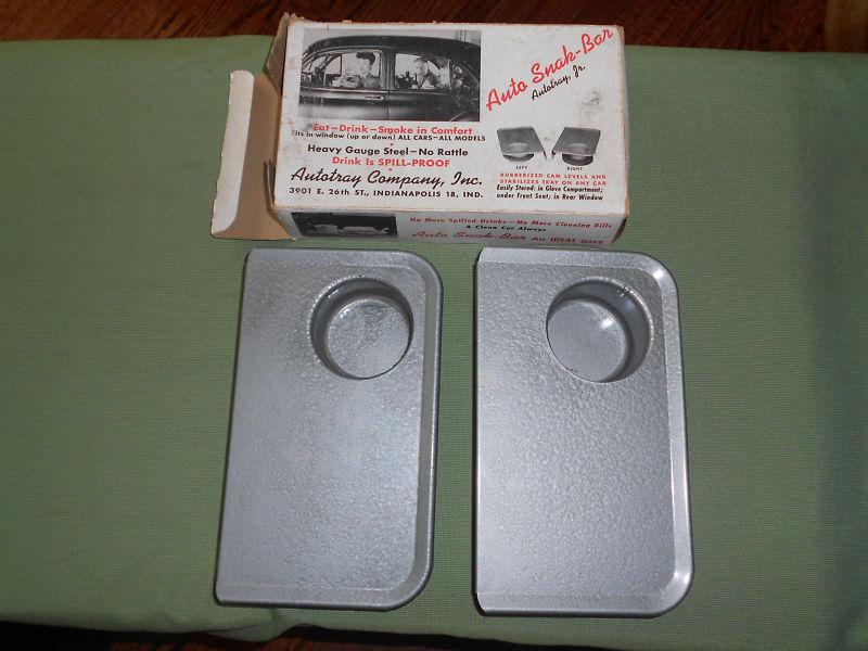 Vintage car snac cup holder trays auto snack bar tray for car or truck hop