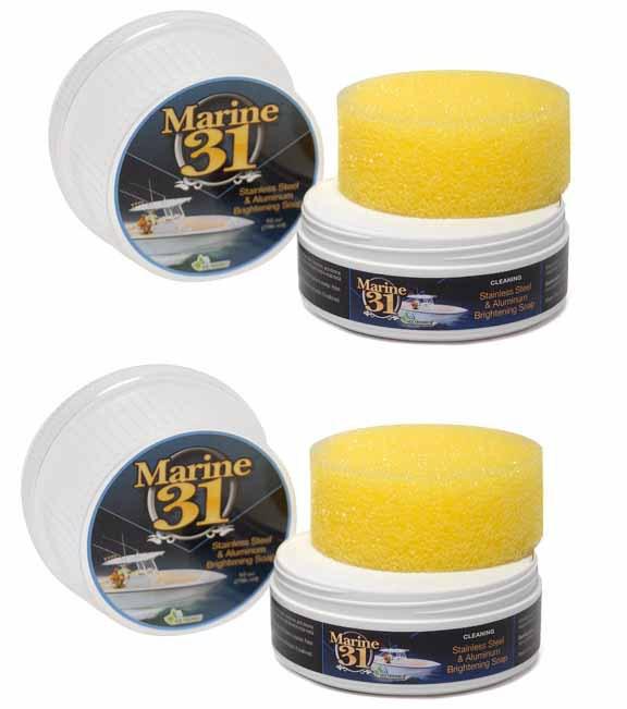 Qty of 2 - marine 31 stainless steel & aluminum brightening soap - boat clean