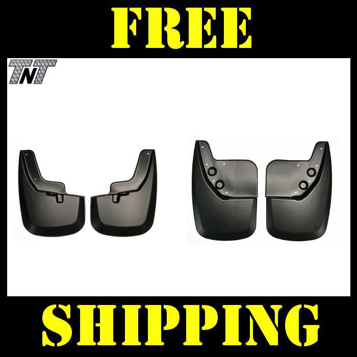 07 - 13 toyota tundra husky liner mud flaps front & rear pair black truck guards