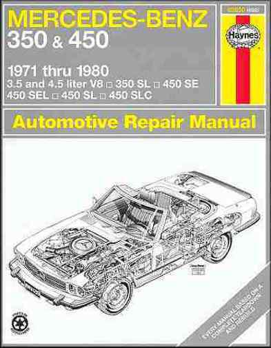 Mercedes 350 450 se sel sl repair shop & service manual 1976 1977 1978 1979 1980