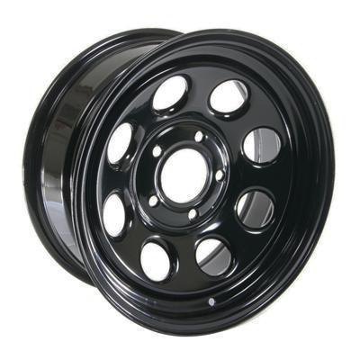 Cragar soft 8 black steel wheels 16"x7" 5x5" bc set of 2