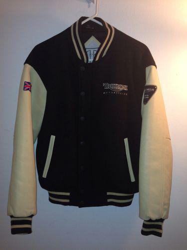 Triumph motorcycle letterman jacket leather