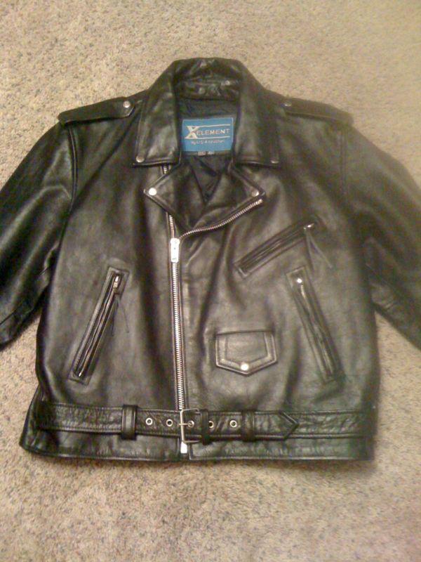Mens leather mototcycle jacket