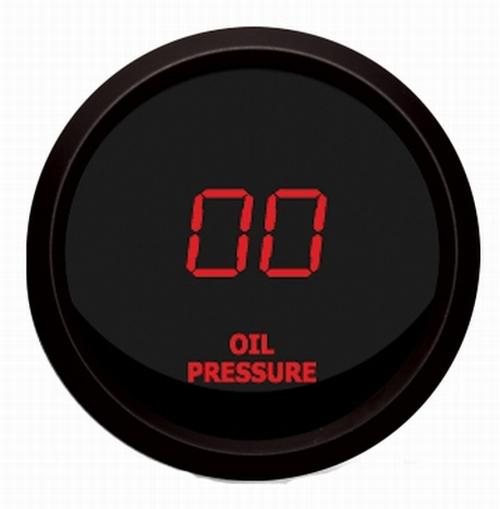 Digital oil pressure gauge red / black bezel intellitronix m9114-r usa made