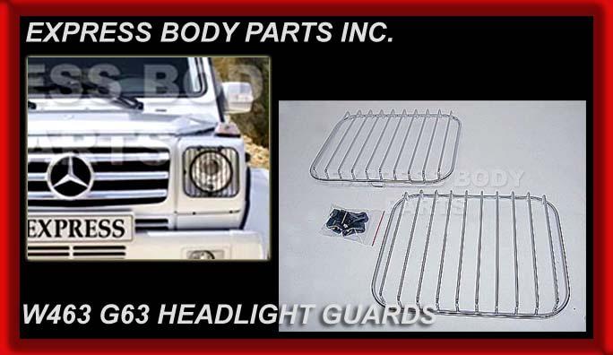 G-wagon g55 g550 g500 chrome headlight 09 style guards bars front w463 suv benz