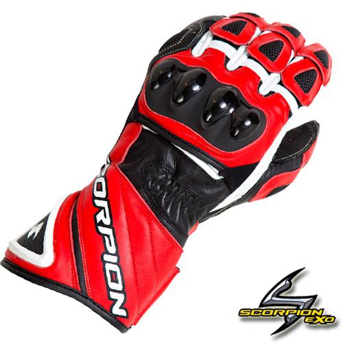Scorpion guardian street motorcycle riding glove gloves red