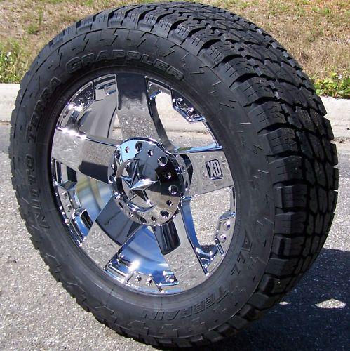 22" chrome xd wheels nitto terra grappler tires 8 lug chevy ford dodge gmc 2500