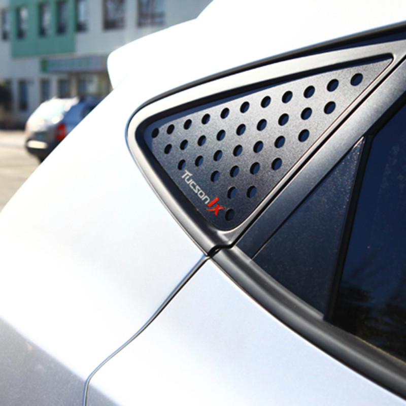 Hyundai tucson ix c pillar plate quarter glass mask molding black matt trim