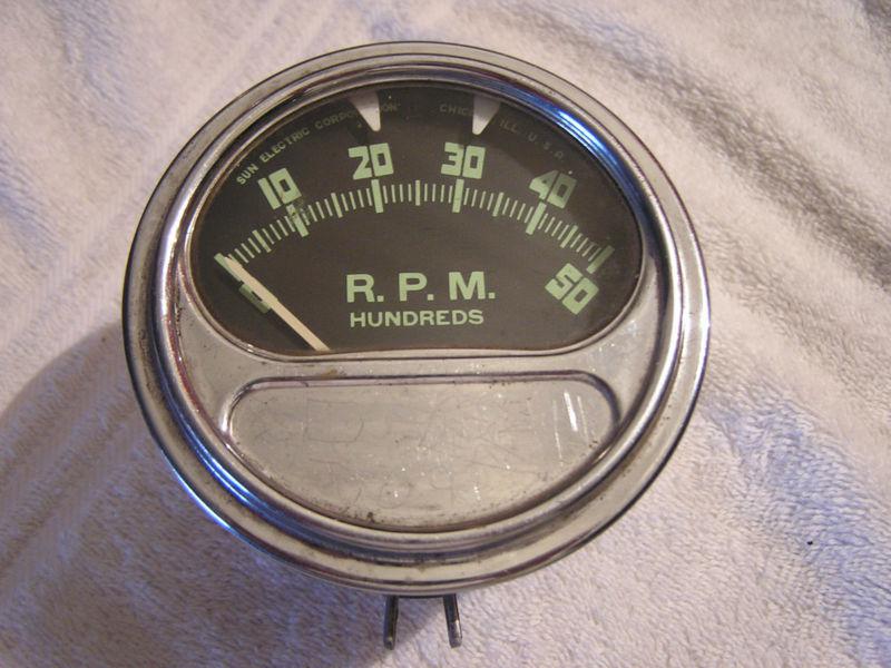 Vintage sun tachometer rc 5 pontiac rat rod super tach rare wide numbers