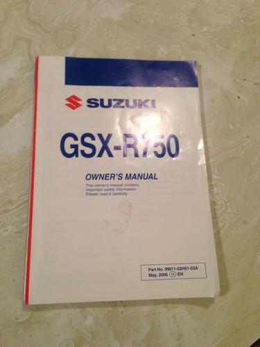 2007 suzuki gsx-r750 oem owner's manual stock gsxr 750 99011-02h51-03a