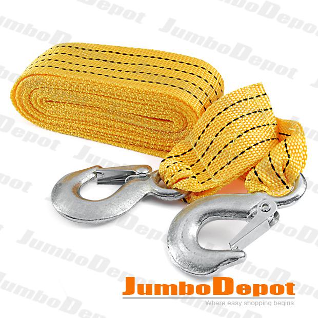150" car tow trunk towing strap rack rope 2 hooks cable hauling kits warranty x1