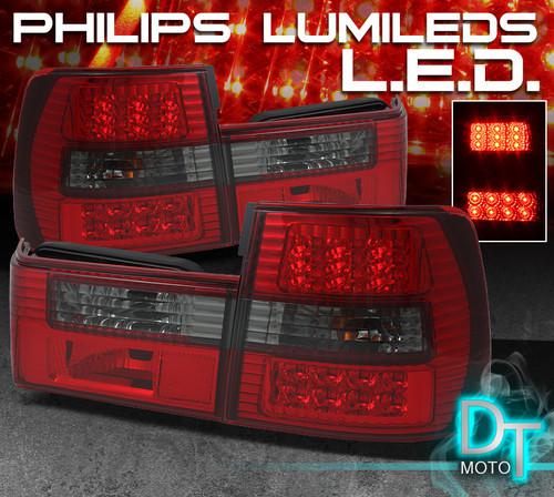 89-95 bmw 5-series e34 philips-led perform red smoked tail lights left+right