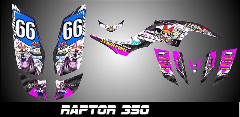 Yamaha raptor  350 custom made graphics kit decal pegatinas graficas !!