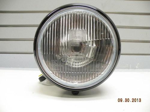 Headlight 7" black pedestal mount custom harley chopper bobber accessories