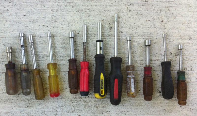 Stanley, craftsman mixed lot of 12 pc of ratcheting screwdrivers, great tools!  