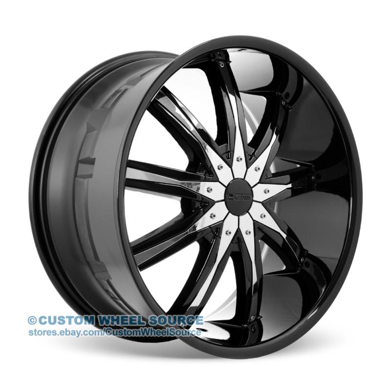 24" black rims chrysler chevrolet dodge ford dcenti dw29 wheel & tire package 