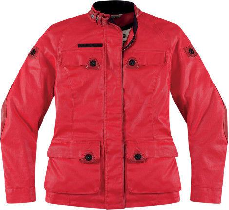 Icon 1000 womens akorp mischief red motorcycle jacket s sm small