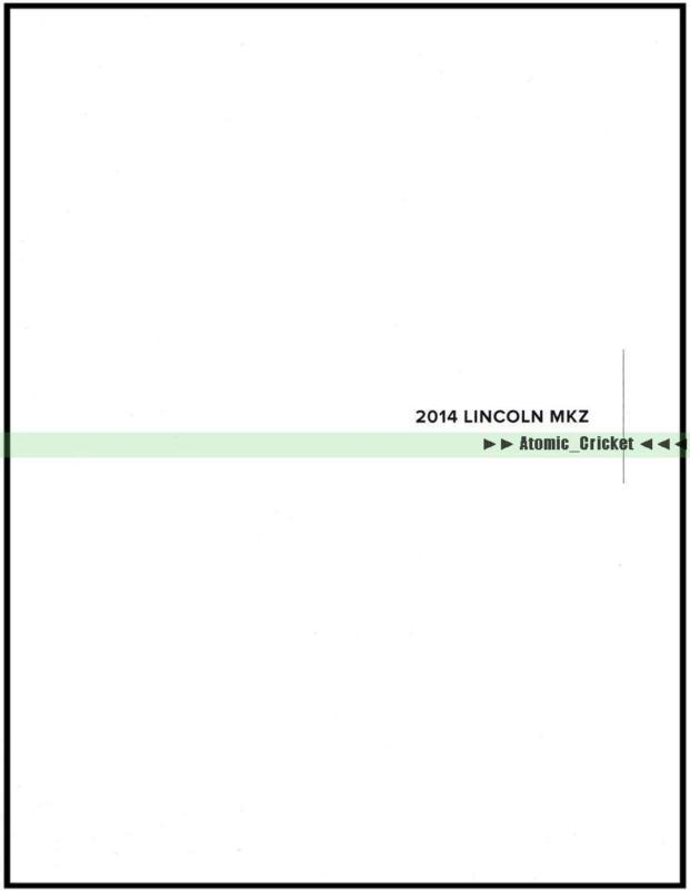 2014 lincoln mkz sedan | prestige 48-page brochure | new—free u.s. shipping