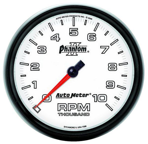 Auto meter 7598 phantom ii 5" in-dash tachometer gauge 10,000 rpm