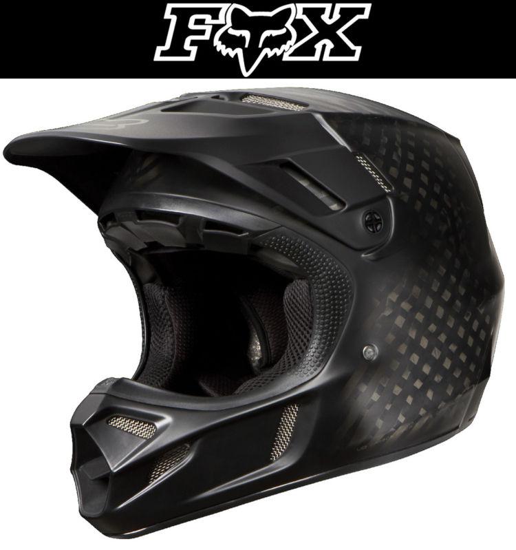 Fox racing v4 carbon matte black dirt bike helmet motocross mx atv 2014