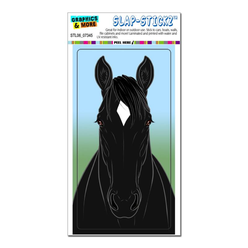 Horse black with white diamond - slap-stickz™ car window locker bumper sticker
