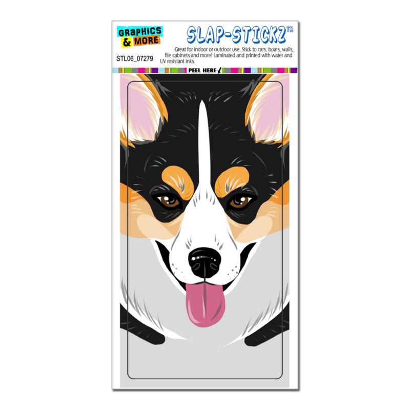 Pembroke welsh corgi - tri-color dog pet full face - slap-stickz™ bumper sticker