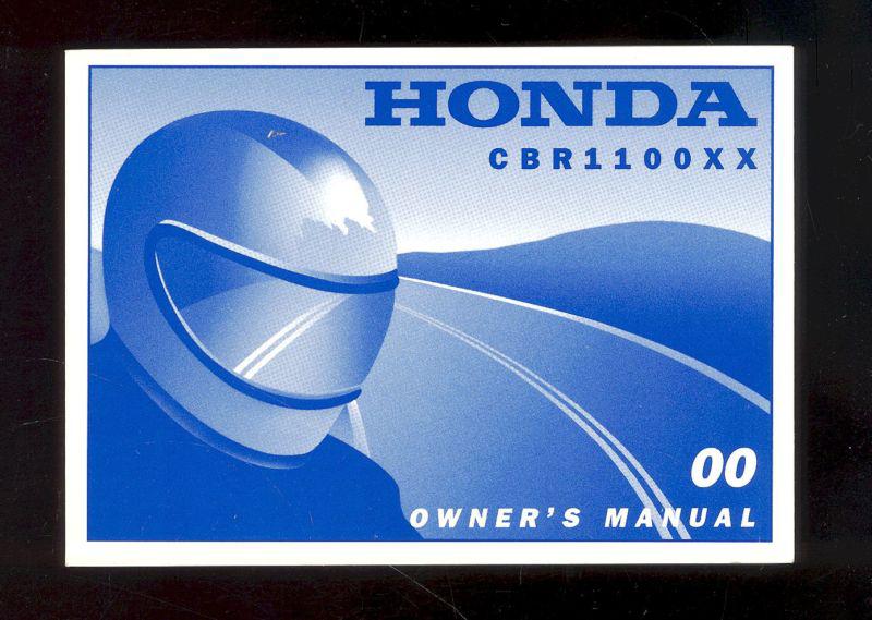 2000 honda cbr1100xx owner`s manual / new unused