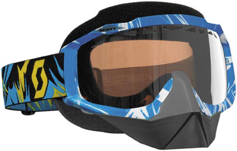 Scott hustle snowcross w/ rose acs thermal lens adult goggles,strobe/blue