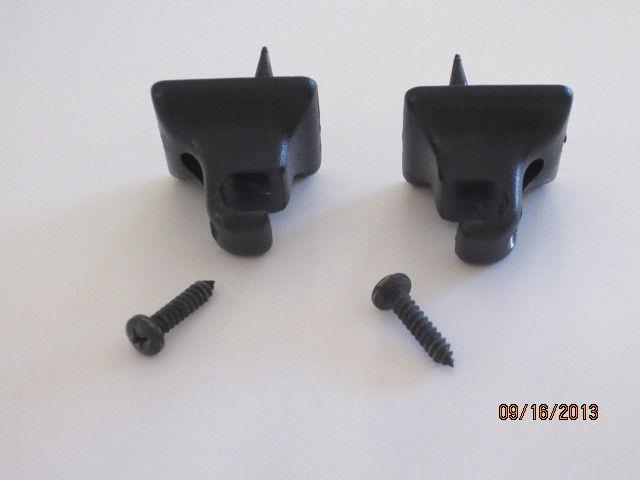 Mustang convertible black visor clips (2) with screw