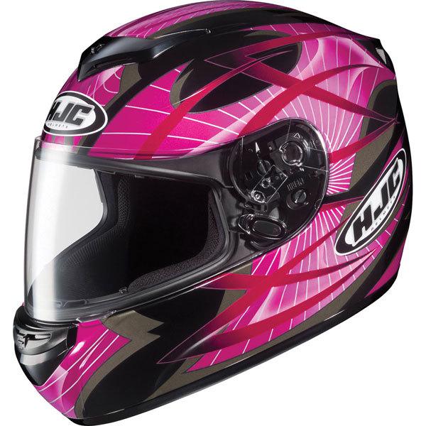 Pink/black s hjc cs-r2 storm full face helmet