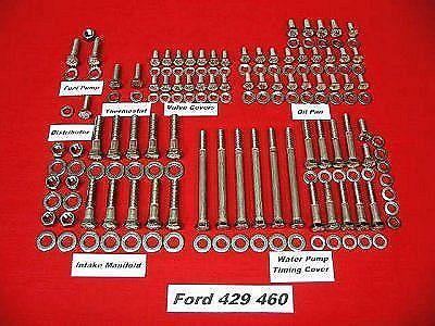 Ford big block 429-460 stainless steel engine hex bolt kit