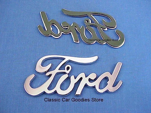 1940 "ford" chrome script emblem peel-n-stick!
