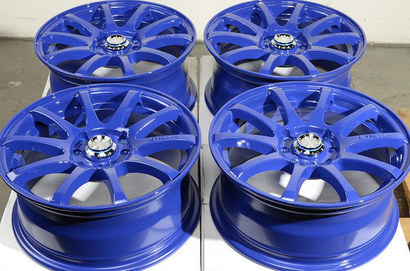 15 4x100 4x114.3 blue effect wheels yaris mr2 civic xb cabrio cooper 4 lug rims